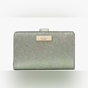 Kate Spade Glitter Kenzie Wallet in Seawater